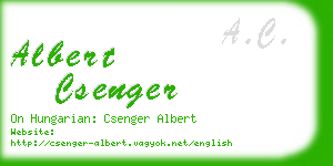 albert csenger business card